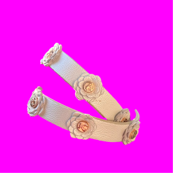 Rustic Cuff Meagen Double Wrap 3D Rose Gold white bracelet jewelry sorority - Picture 2 of 3